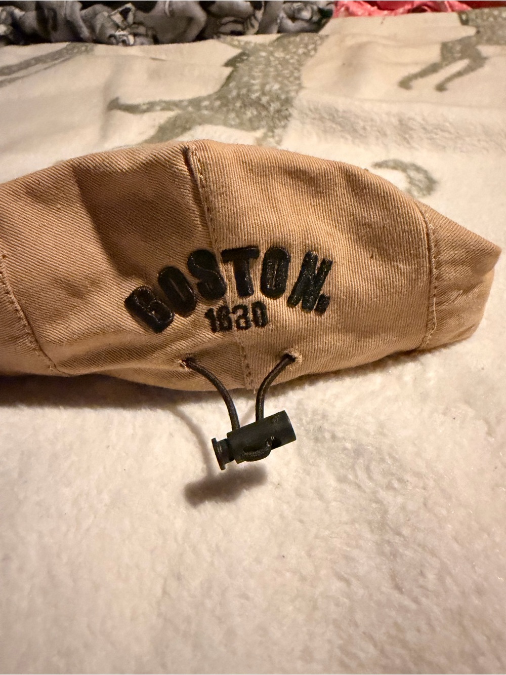 Toddlers Tan Canvas Cap with 'Boston 1830' Embroidery